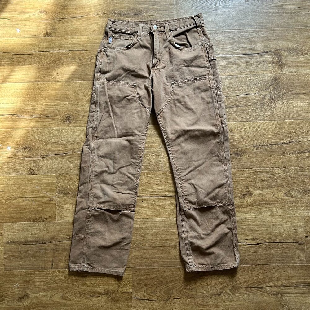 Carhartt Loose Fit Work Pants Women's Size 32/32 Brown High Rise Durable